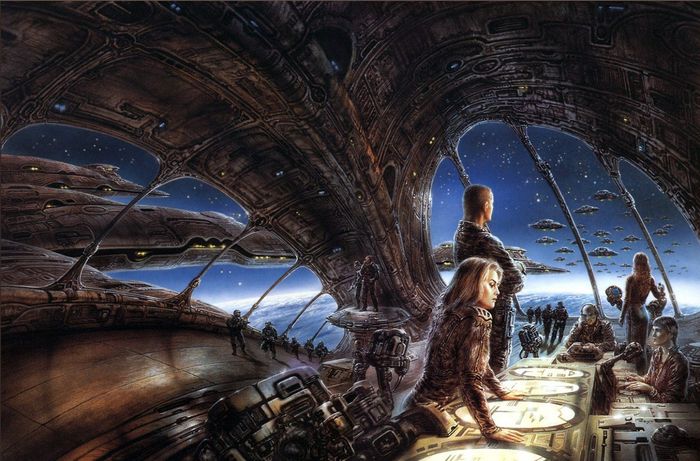 reflection-futuristic-vehicle-evening-science-fiction-Luis-Royo-ghost-ship-tree-screenshot-galleon-1504x991-px-535969
